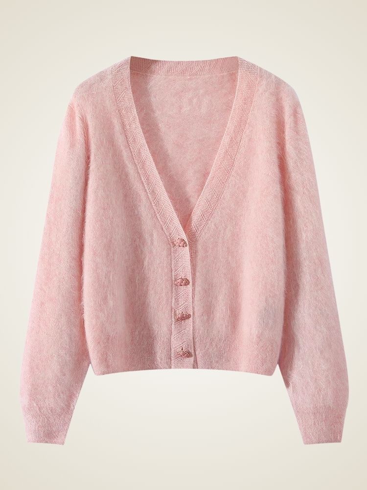 Mahalia - Cloud Button V-neck Cardigan