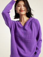 Zylia - V-Neck Cashmere Hoodie