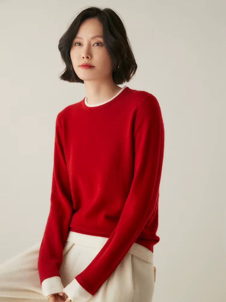 Rachel - Double Crewneck Cashmere Sweater