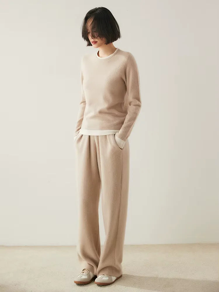 Rachel - Double Crewneck Cashmere Sweater