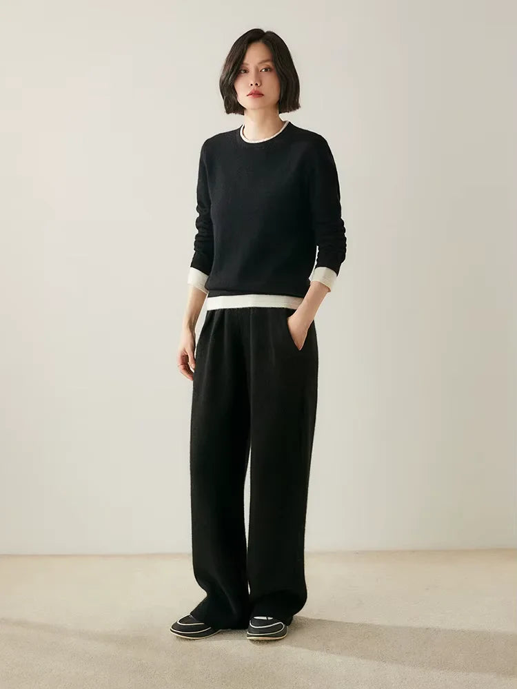 Rachel - Double Crewneck Cashmere Sweater