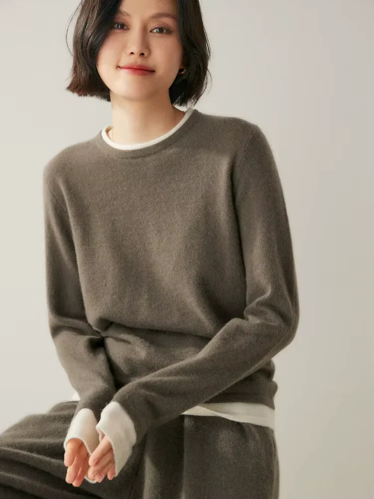 Rachel - Double Crewneck Cashmere Sweater