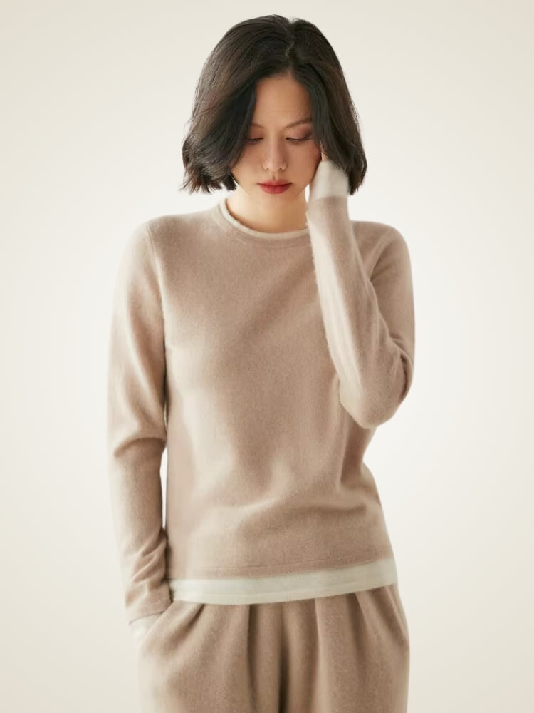 Rachel - Double Crewneck Cashmere Sweater