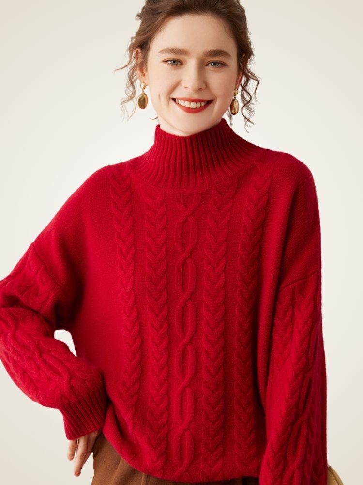 Odessa - Cable-Knit Cashmere Turtleneck