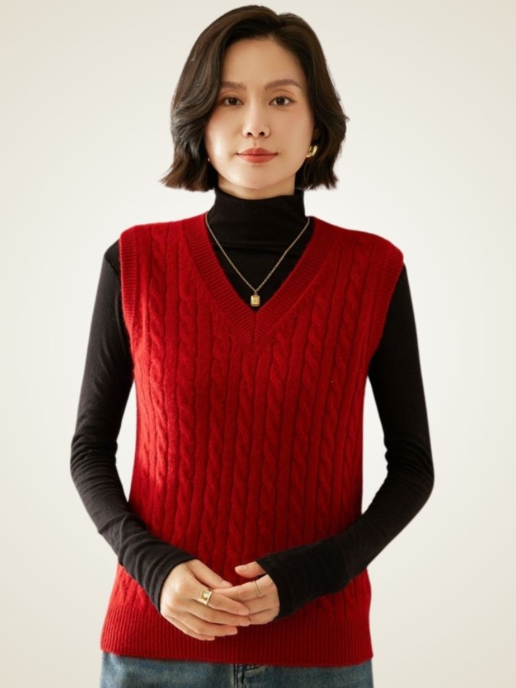 Marlene - Cable-Knit Cashmere Vest