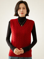 Marlene - Cable-Knit Cashmere Vest