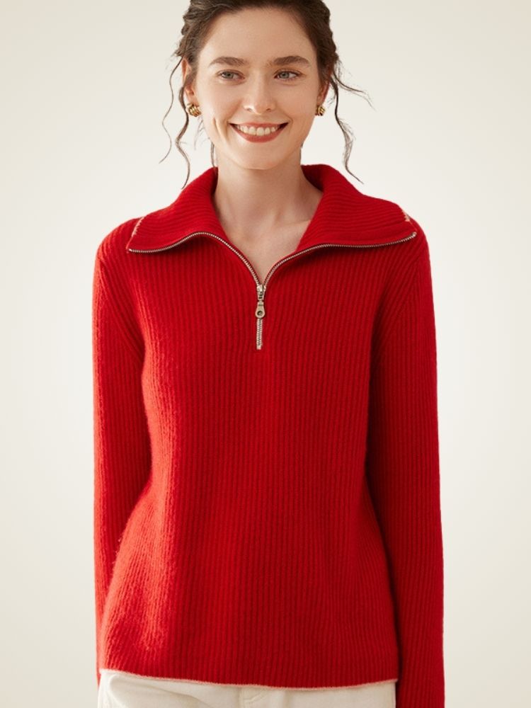 Opal - Half-Zip Cashmere Sweater