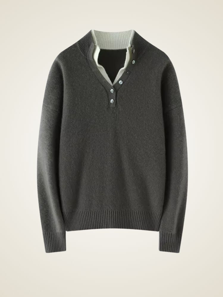 Stella - Double Collar Cashmere Sweater