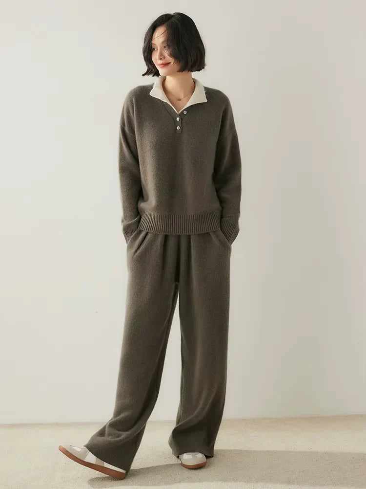 Stella - Double Collar Cashmere Sweater