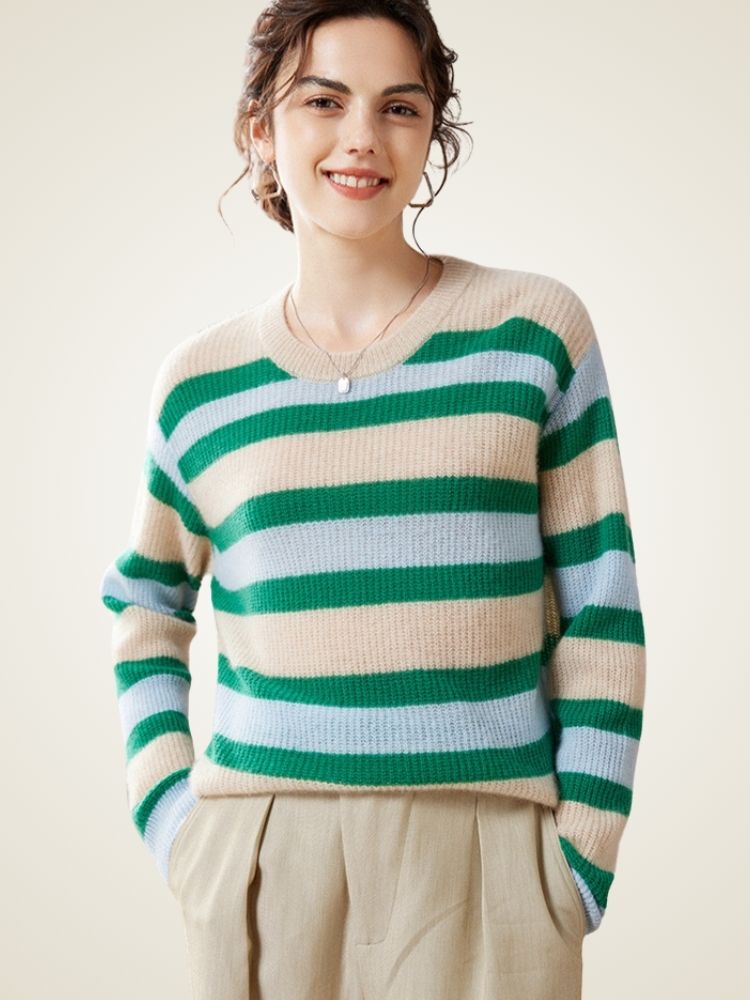 Elyndra - Seaside Stripes Cashmere Sweater