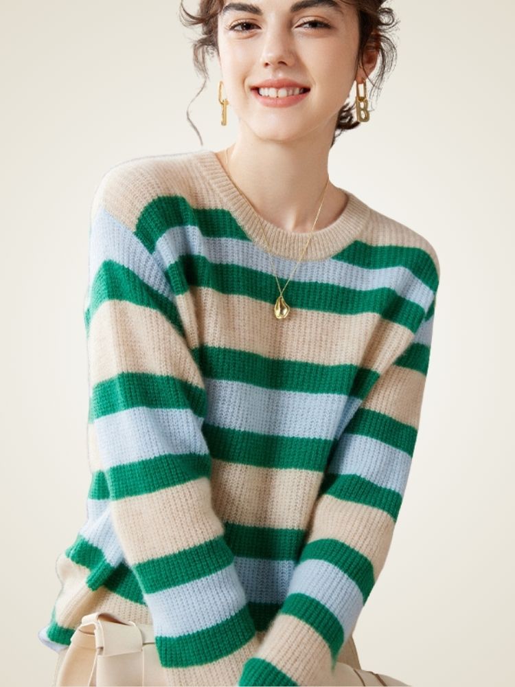 Elyndra - Seaside Stripes Cashmere Sweater