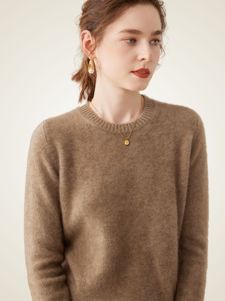 Calienna - Classic Crew Neck Cashmere Sweater