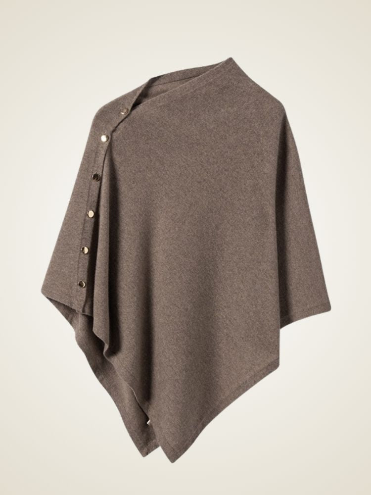 Asta - Buttoned Cashmere Poncho