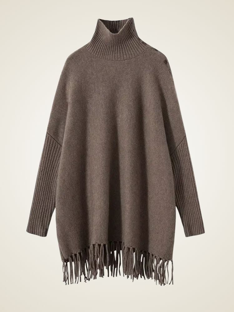 Lila - Cashmere Fringe Sweater Dress
