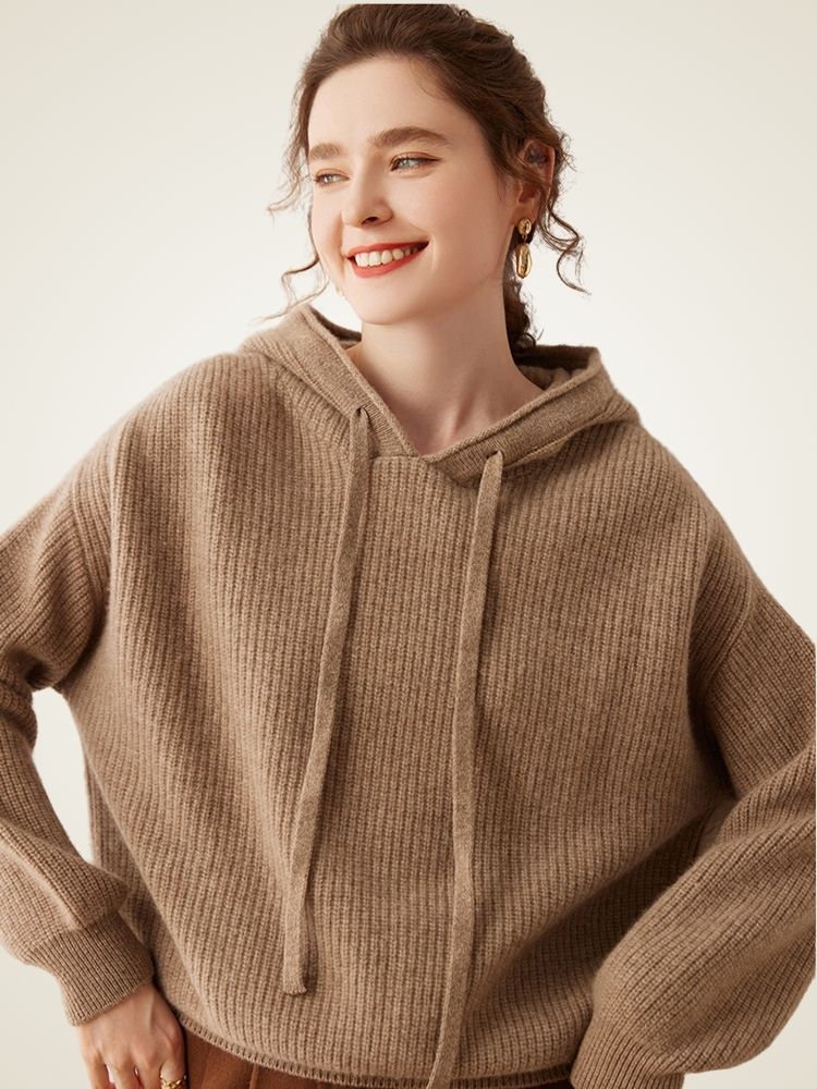 Johanna - Ribbed Cashmere Hoodie