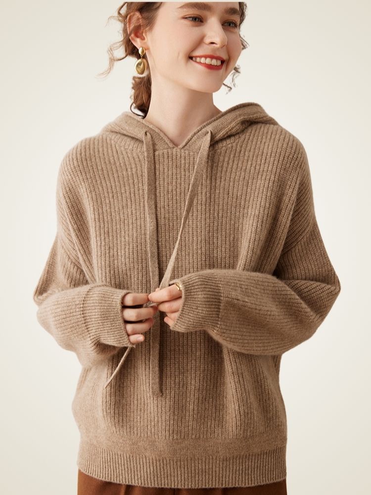 Johanna - Ribbed Cashmere Hoodie
