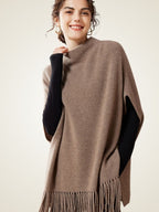 Lianne - Cashmere Poncho with Fringe