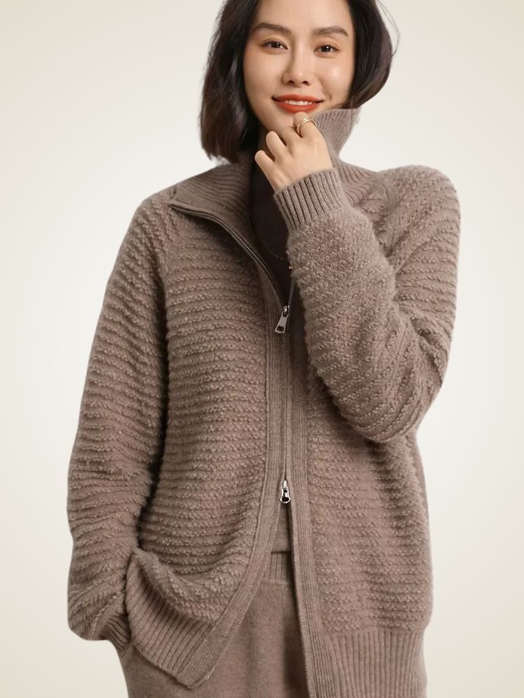 Bailey - Zip Cashmere Cardigan