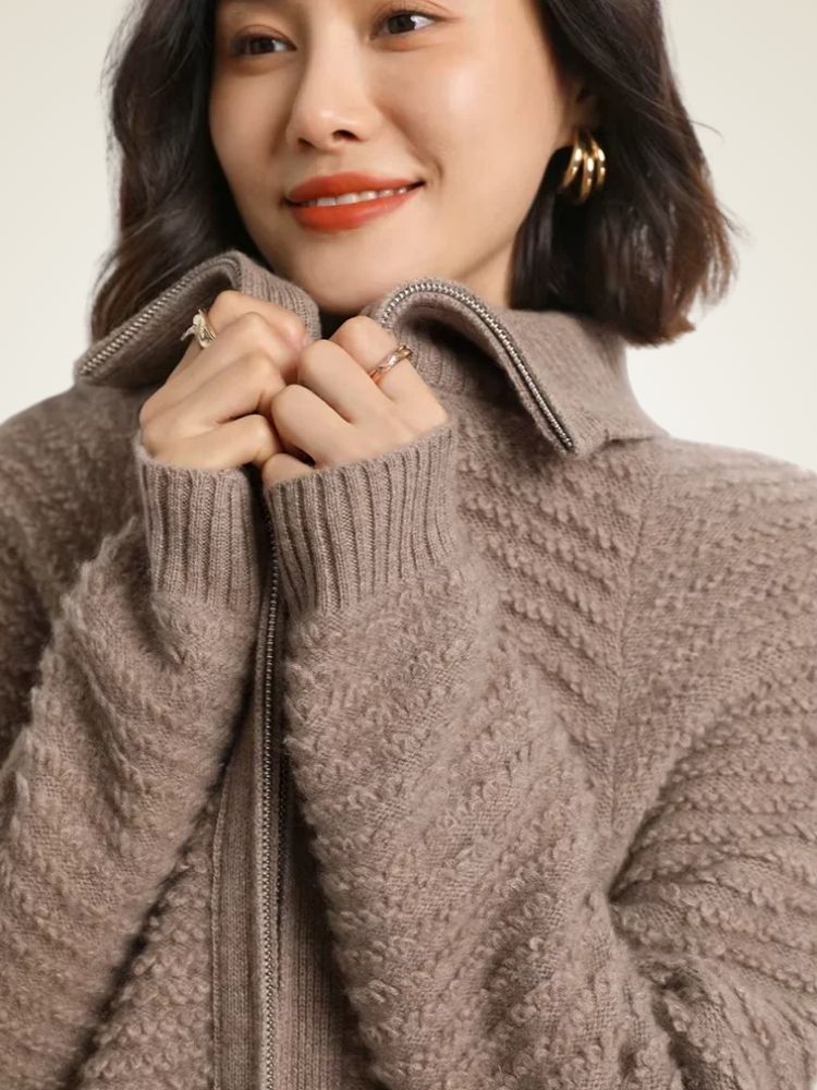 Bailey - Zip Cashmere Cardigan