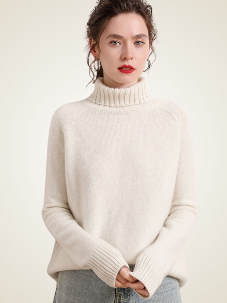 Melina - Ribbed Cashmere Turtleneck
