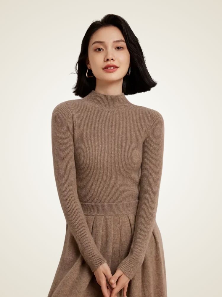 Lily - Mock Neck Cashmere Sweater