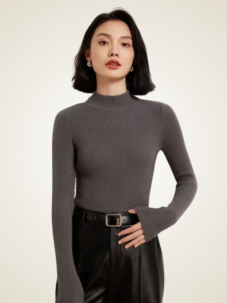 Lily - Mock Neck Cashmere Sweater