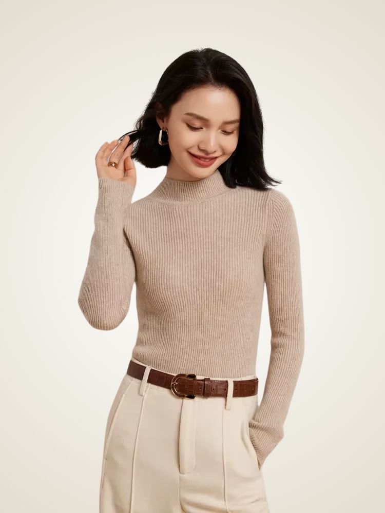 Lily - Mock Neck Cashmere Sweater