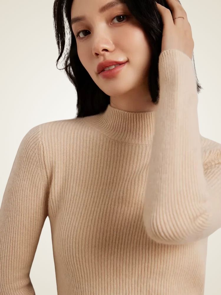 Lily - Mock Neck Cashmere Sweater