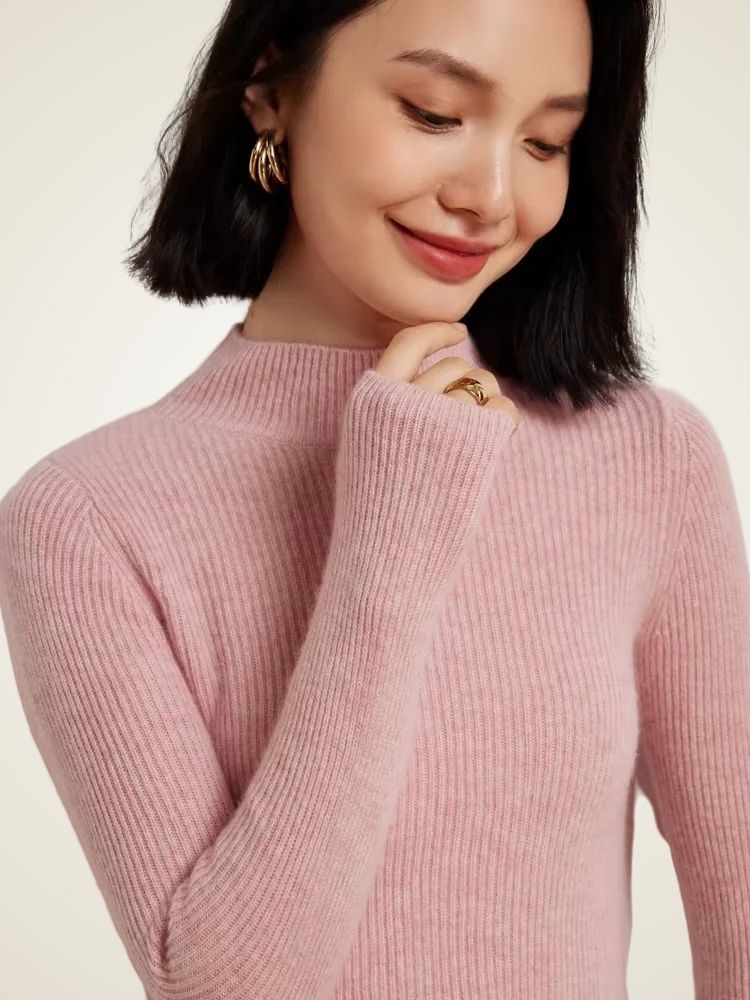 Lily - Mock Neck Cashmere Sweater