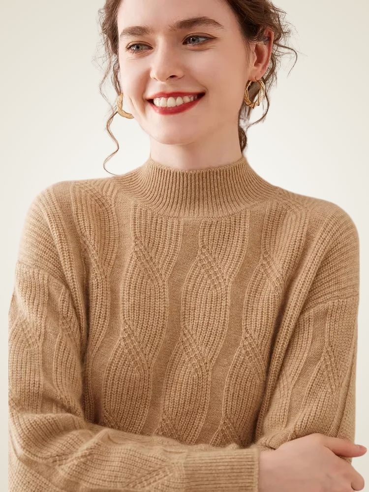 Sophie - Mock Neck Cashmere Sweater