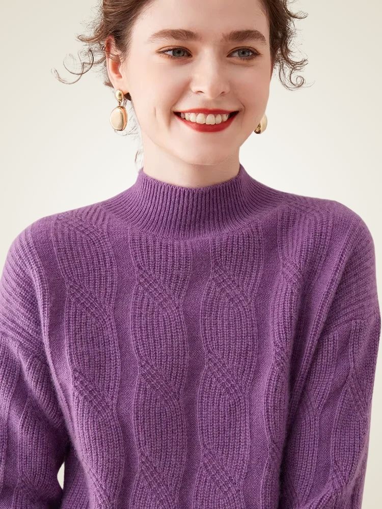Sophie - Mock Neck Cashmere Sweater